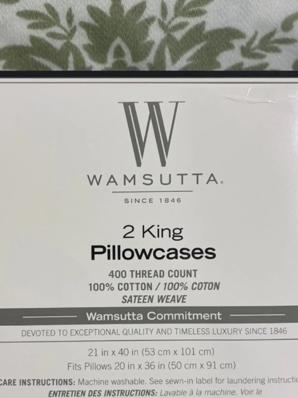 new SAGE GREEN Wamsutta 400 Thread Count 100% Cotton Sateen King Pillowcases